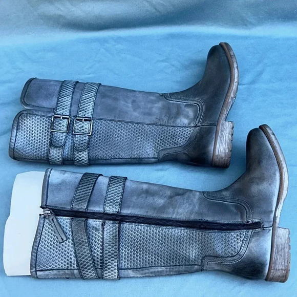 ROAN by Bed Stu women tall boot NWOT sz 6 /EU 36 gray distressed motorcycle moto - Picture 8 of 9
